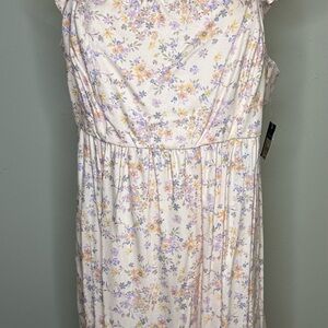 Women's ARIZONA JEAN CO. Peach FLORAL Short Sleeve Mini Dress XL